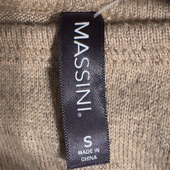 MASSINI Long Sleeve Beige Knit Top With Separate Aztec Pattern Scarf Size Small - Picture 5 of 9